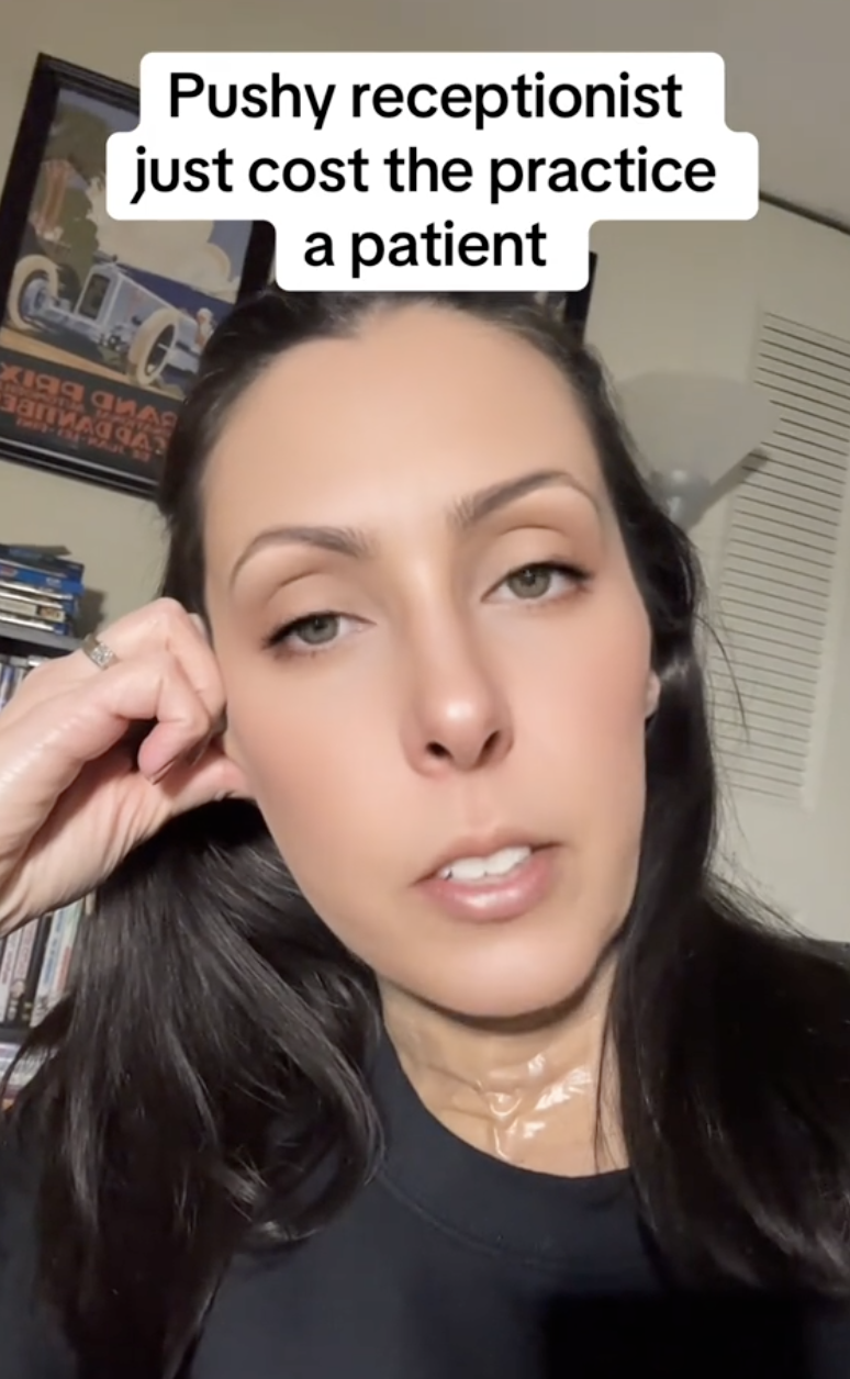 woman talking to a camera